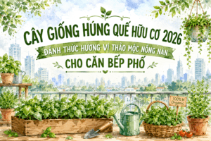Cây giống húng quế hữu cơ Green Seedling mang hương vị thảo mộc tươi mát đến căn bếp và không gian sống xanh của gia đình.